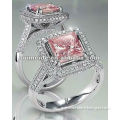 Cool Ruby Silver Micro Pave Ring